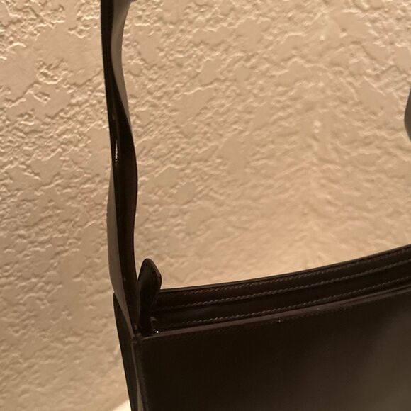 Gucci G Logo Glazed Leather Shoulder Bag Brown Minimalist Old Money Aesthetic - Picture 7 of 14